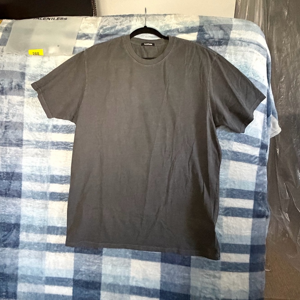 TALENTLESS Steel Grey Mens Mock Neck Tee
